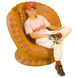 leather baseball chair